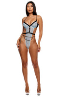 Keep It Classy 2-Piece Mesh Teddy Lingerie Set - Ice Blue