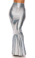 Hologram Mermaid Skirt with Wide Band - Silver