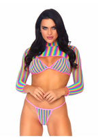 Rainbow Dreams Fishnet Bikini Set