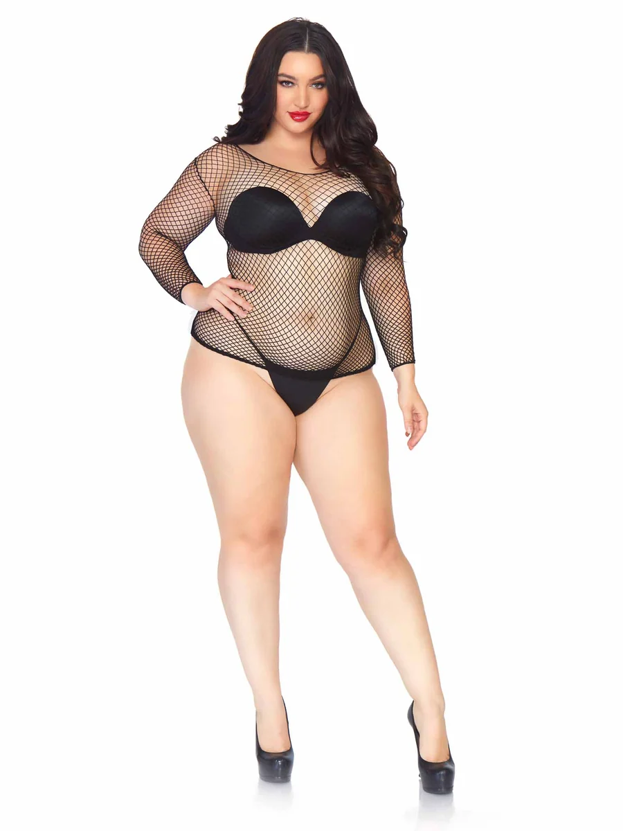 So Chill Fishnet Shirt - Black - Plus Size