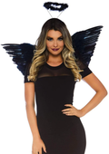 Feather Angel Wings & Halo Accessory Kit - Black