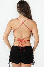 O/S Butterfly Rhinestone Top - Red
