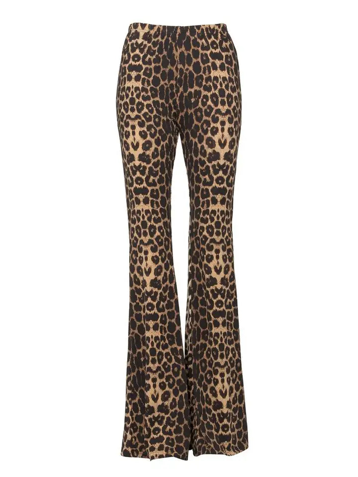 Leopard Animal Print Bell Bottoms Cheetah Palazzo Flare Pant