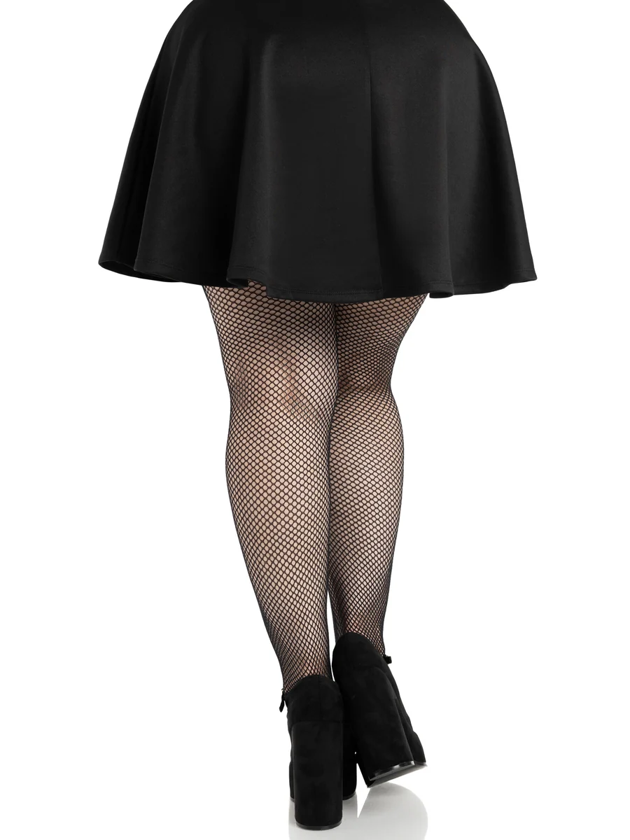 Risa Nylon Fishnet Tights - Black Queen