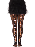 Sweetheart Striped Tights - Black