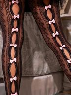 Sweetheart Striped Tights - Black