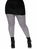 Jada Striped Women's Tights - Black White 1X2X