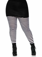 Jada Striped Women's Tights - Black White 1X2X