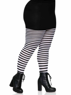 Jada Striped Women's Tights - Black White 1X2X