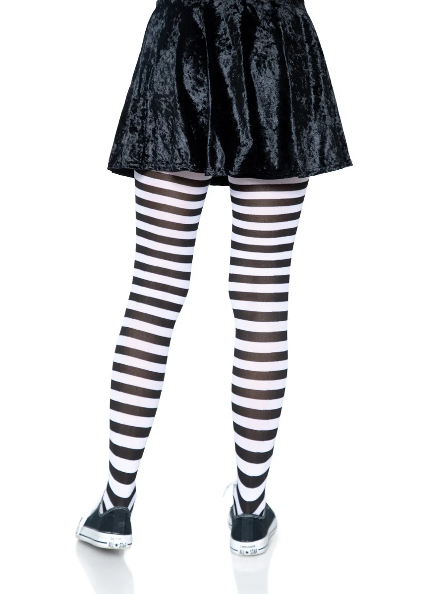 Jada Striped Women's Tights - Black White OS