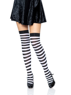Cari Striped Stockings - Black White OS