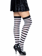 Cari Striped Stockings - Black White OS