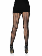 Eve Vintage Pinstripe Net Tights - Black OS