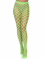 Ivy Pothole Net Tights - Neon Green