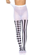 Aura Harlequin Women's Tights - Black White OS