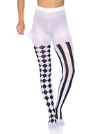 Aura Harlequin Women's Tights - Black White OS