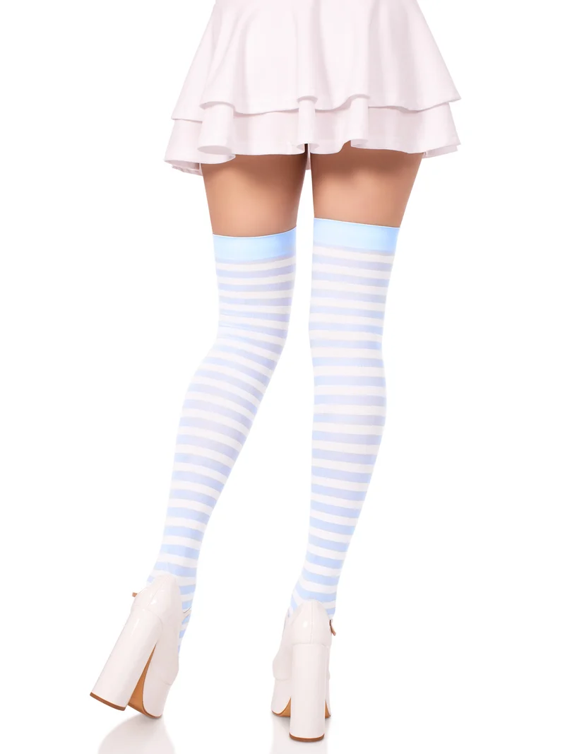Cari Striped Stockings - Light Blue