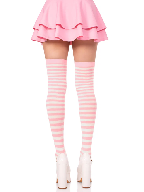 Cari Striped Stockings - Light Pink