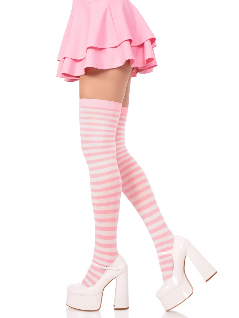 Cari Striped Stockings - Light Pink