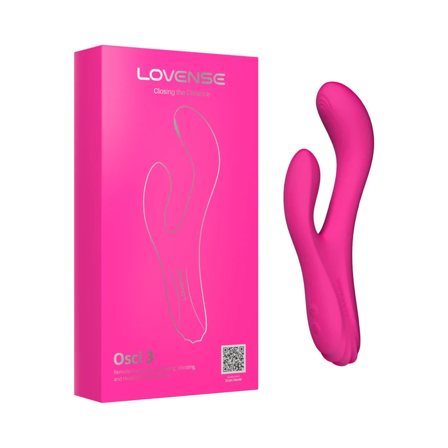 Lovense OSCI 3 Rechargeable Silicone Warming G-Spot Vibrator With Clitoral Stimulator