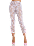 Flora Capri Footless Capri Tights - White OS