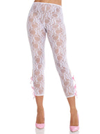 Flora Capri Footless Capri Tights - White OS