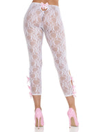 Flora Capri Footless Capri Tights - White OS