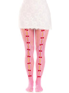 Sweetheart Striped Tights - Pink