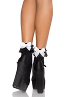 Lola Ruffle Bow Ankle Socks - Black White