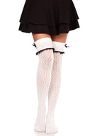 Sofia Crocheted Knee Socks - White