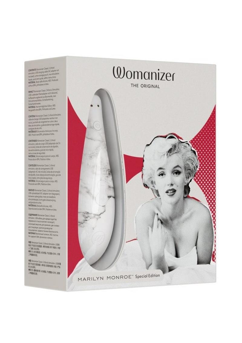 Womanizer x Marilyn Monroe Classic 2 Special Edition Pleasure Air Clitoral Stimulator White Marble