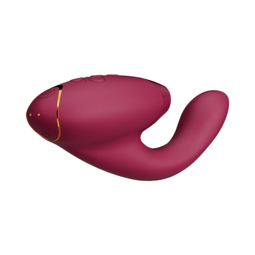 Womanizer Duo 2 Rechargeable Dual Stimulation Pleasure Air and G-Spot Vibrator Bordeaux