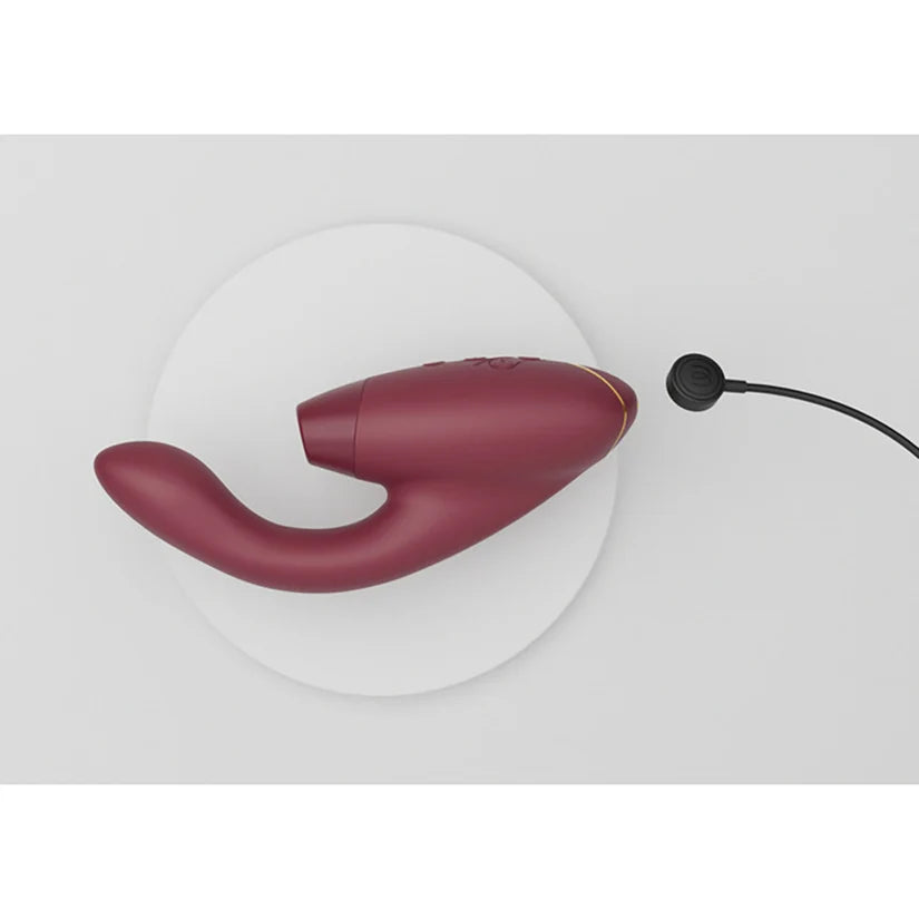 Womanizer Duo 2 Rechargeable Dual Stimulation Pleasure Air and G-Spot Vibrator Bordeaux
