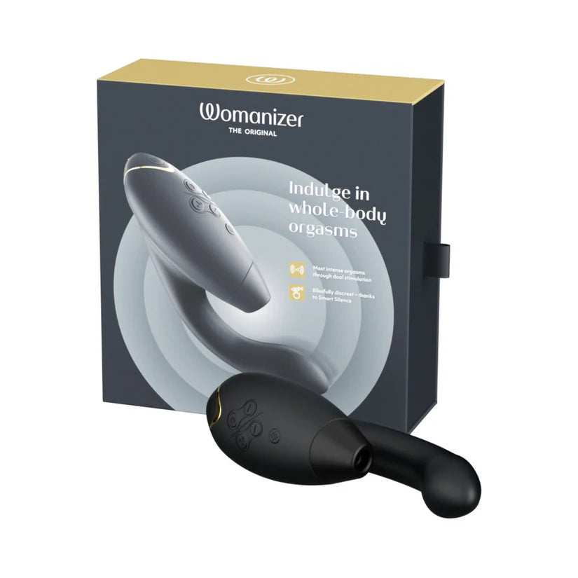 Womanizer Duo 2 Rechargeable Dual Stimulation Pleasure Air and G-Spot Vibrator Black