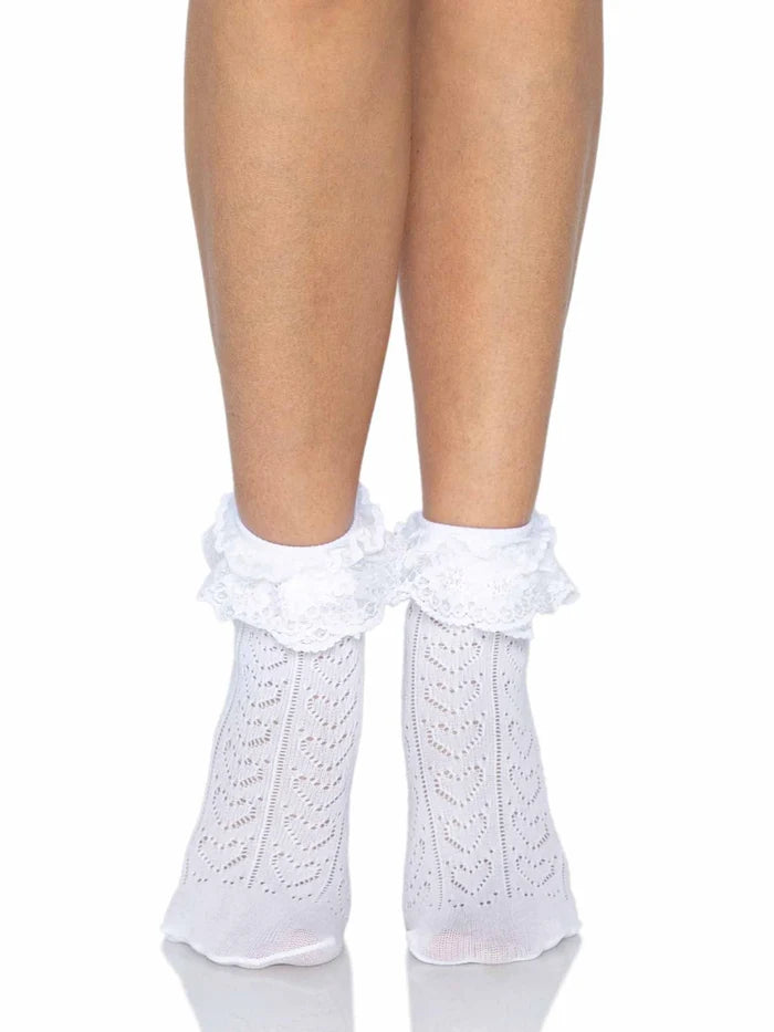 Lei Lace Ankle Socks - White