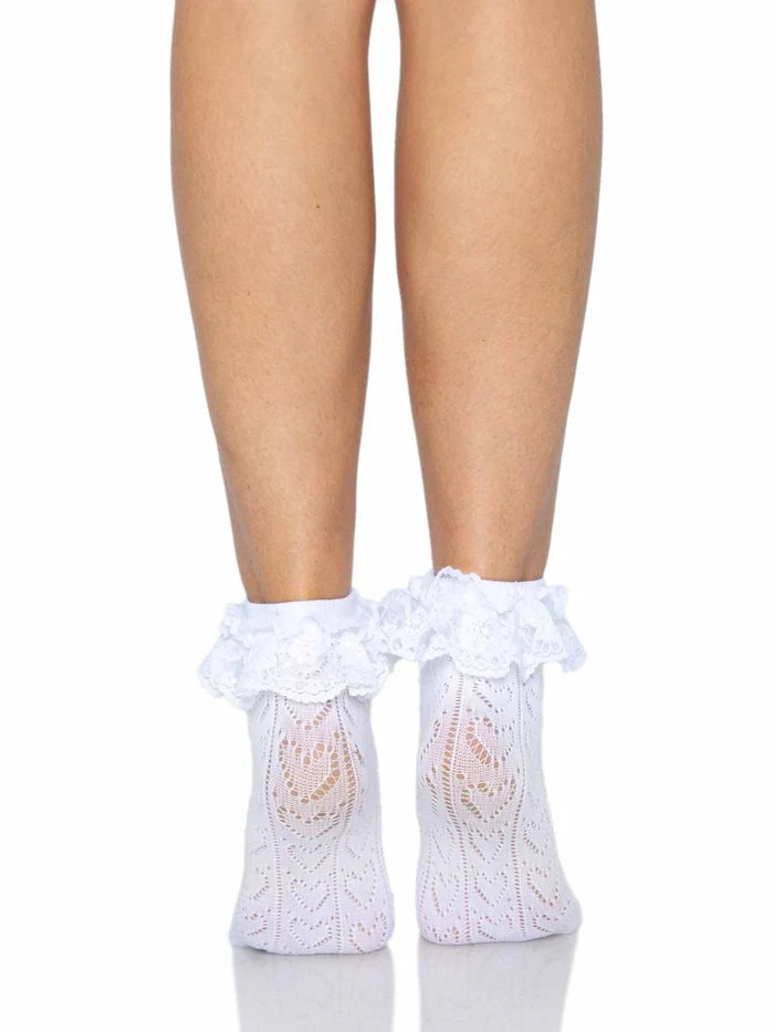 Lei Lace Ankle Socks - White