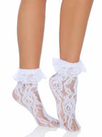 Liora Socks with Ruffle Cuff - White