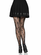 Worship Me Net Tights - Black OS