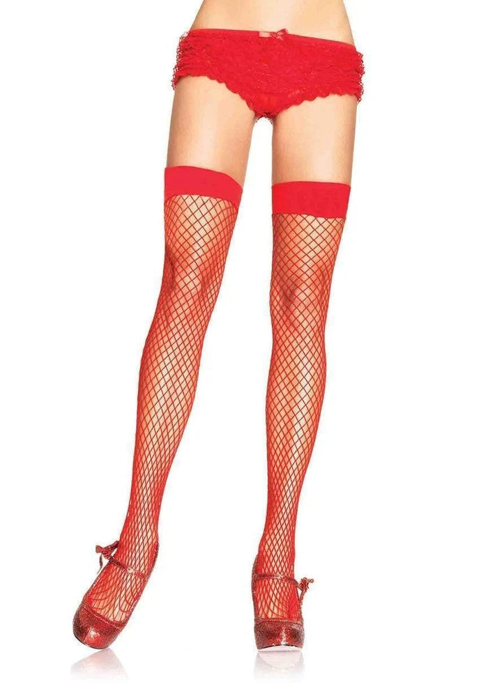 Dream Net Thigh High Stockings - Red