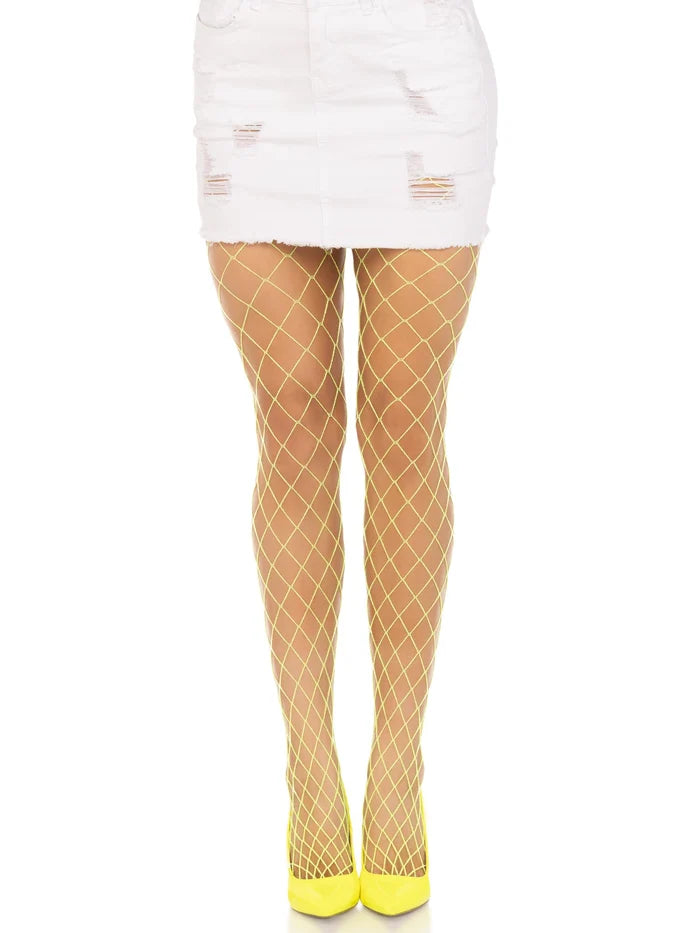 Xena Spandex Diamond Tights - Neon Yellow