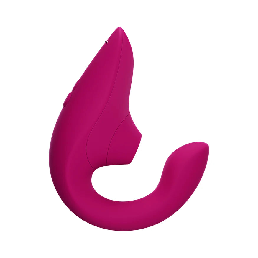 Womanizer Blend Rechargeable Silicone Vibrator with Clitoral Stimulator - Vibrant Pink
