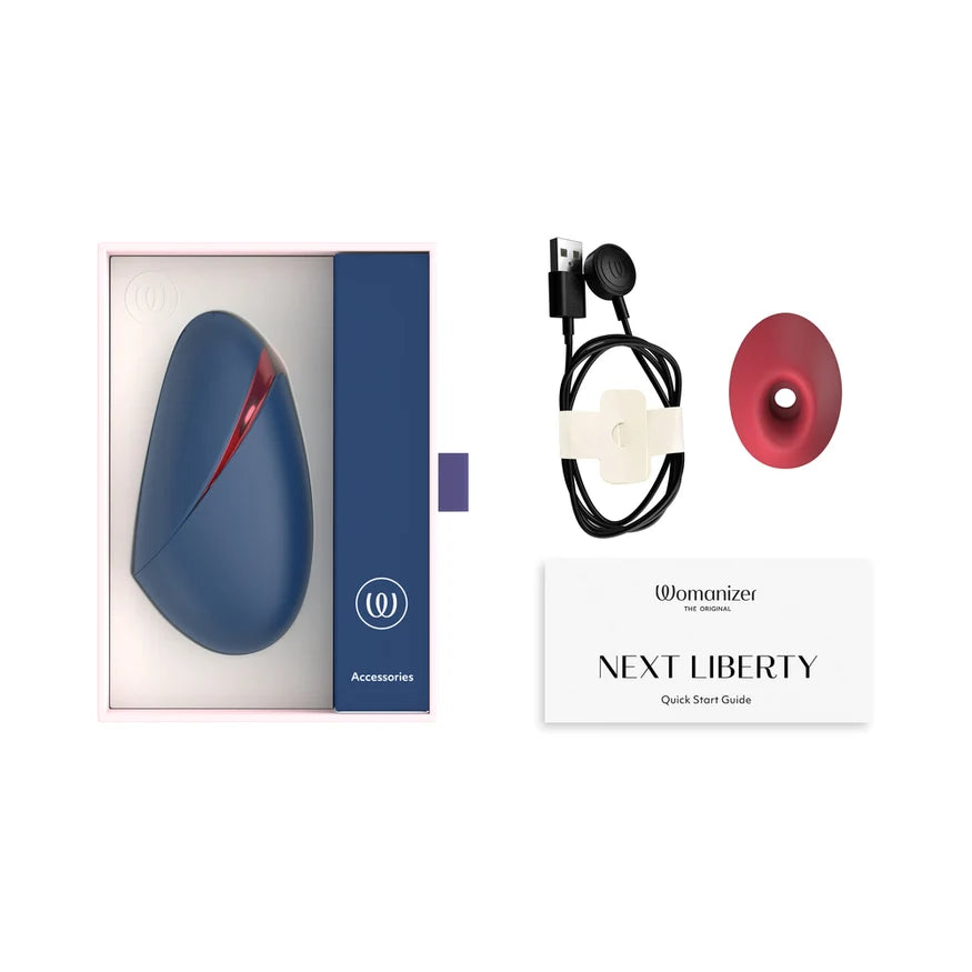 Next Liberty Rechargeable Silicone Clitoral Stimulator - Blue/Red