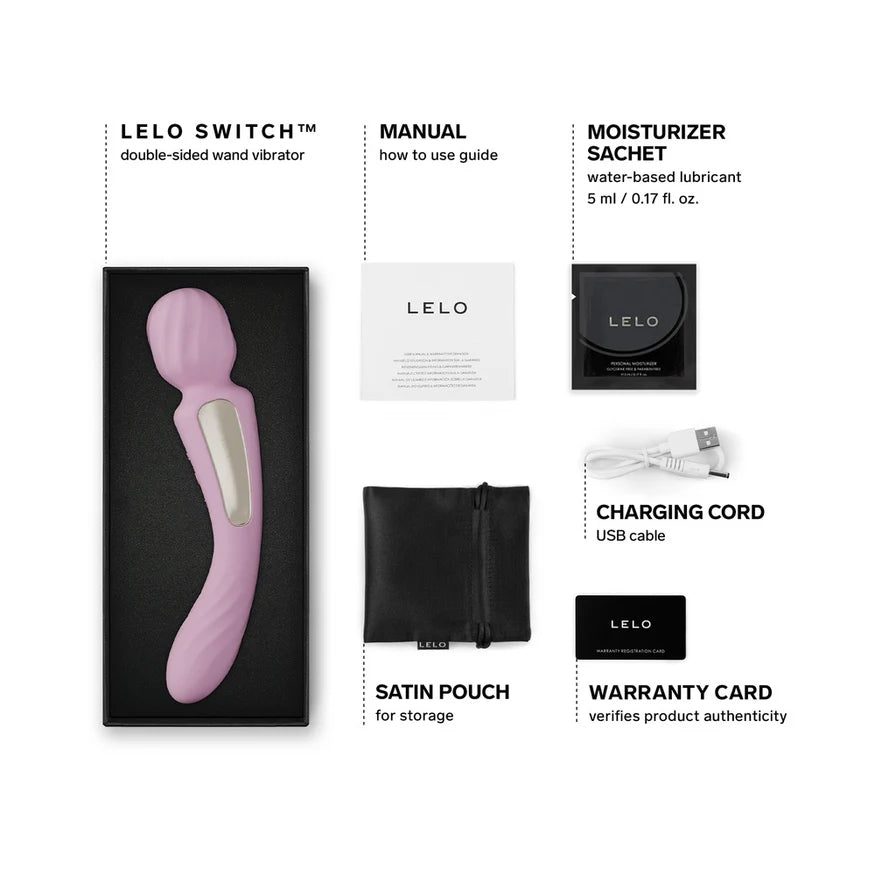 LELO SWITCH Double-Sided Wand Vibrator Soft Pink