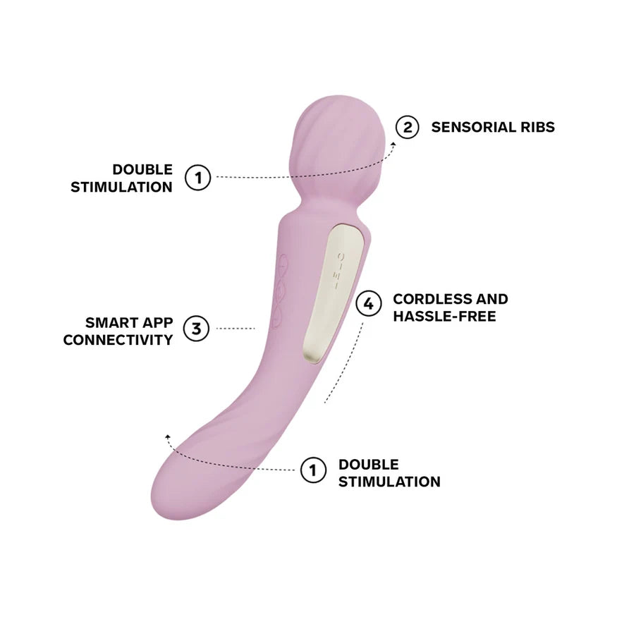 LELO SWITCH Double-Sided Wand Vibrator Soft Pink