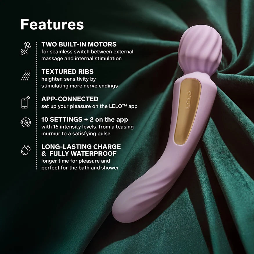 LELO SWITCH Double-Sided Wand Vibrator Soft Pink