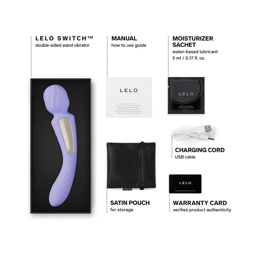 LELO SWITCH Double-Sided Wand Vibrator Lilac