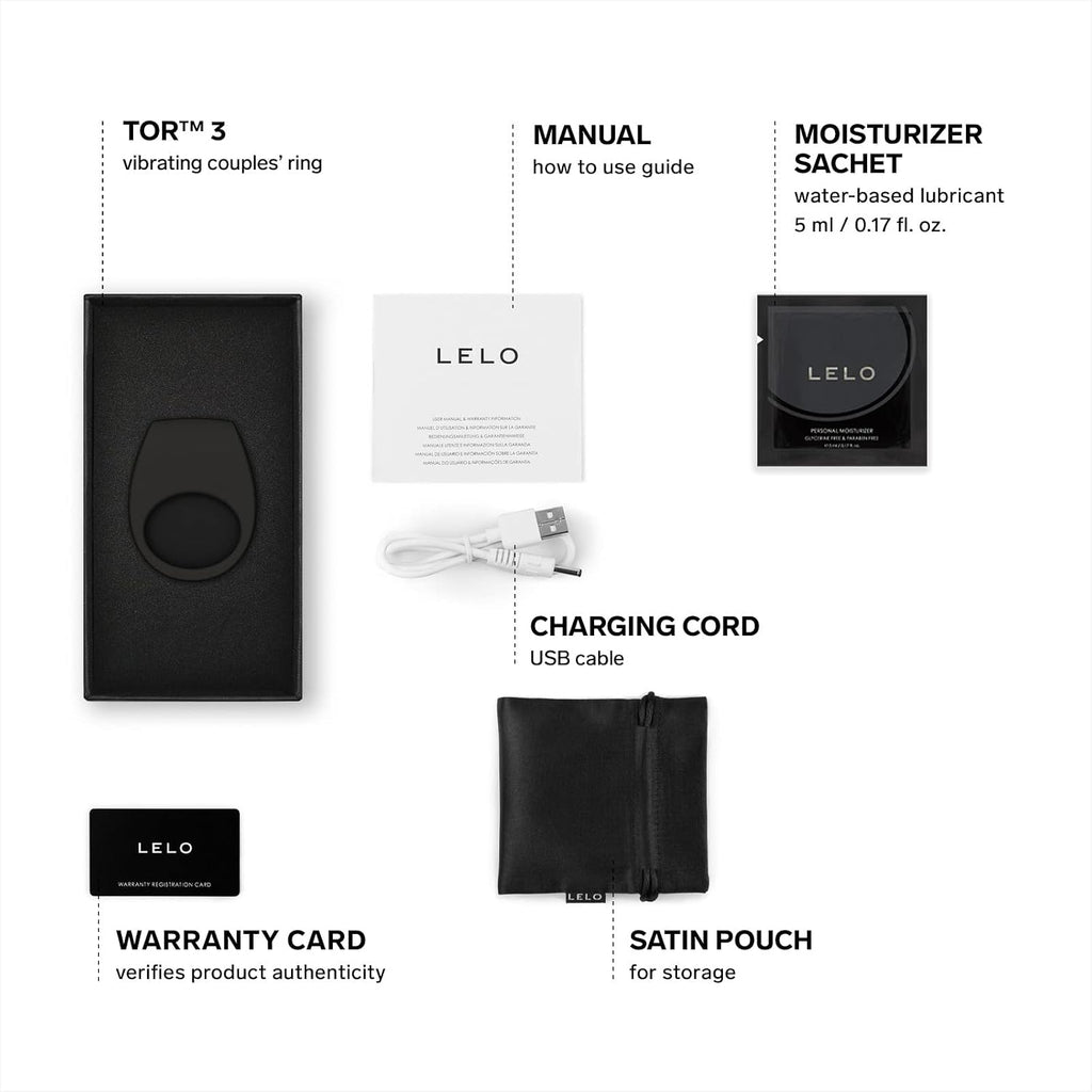 LELO TOR 3 Vibrating Cockring Black