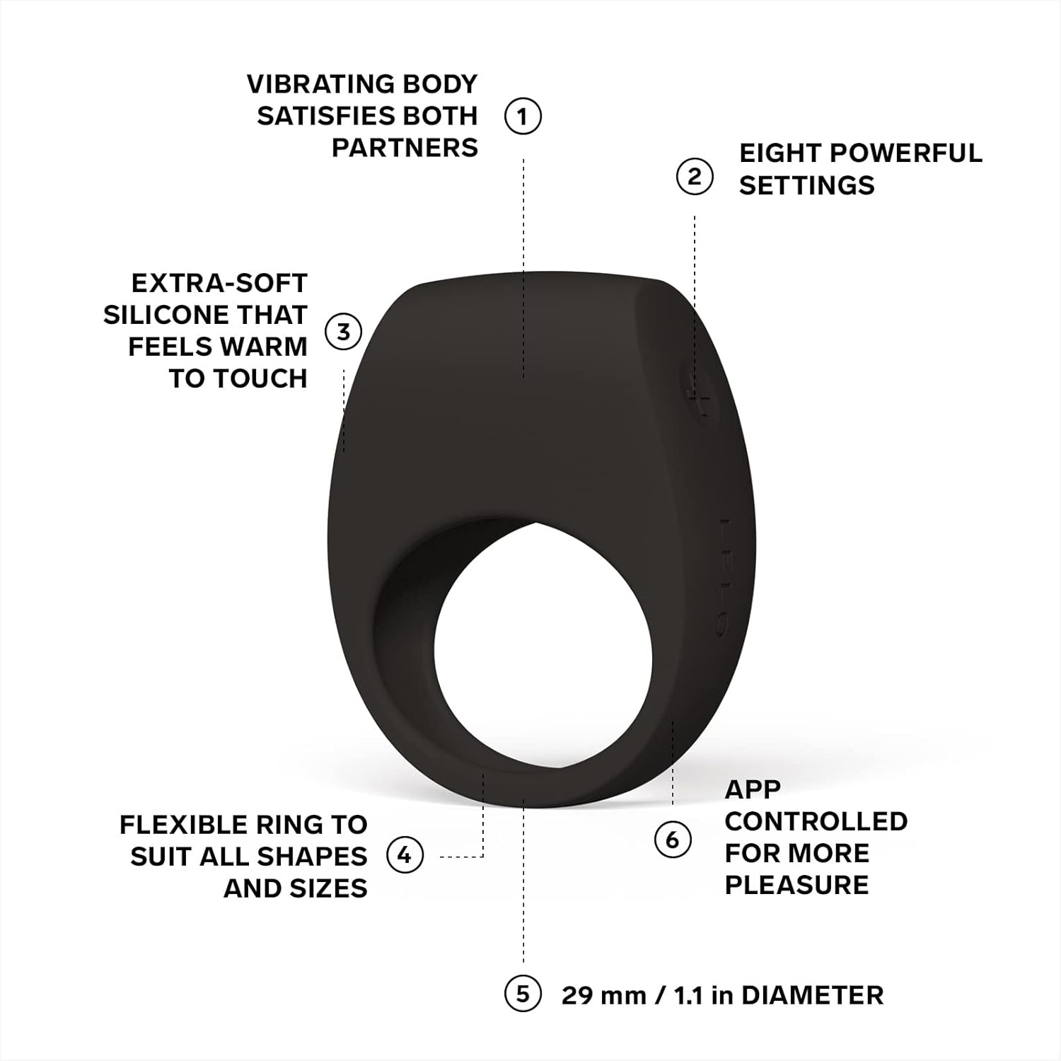 LELO TOR 3 Vibrating Cockring Black