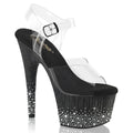 Adore-708SPKL-01  Clear Black - Silver Rhinestones