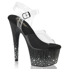 Adore-708SPKL-01  Clear Black - Silver Rhinestones